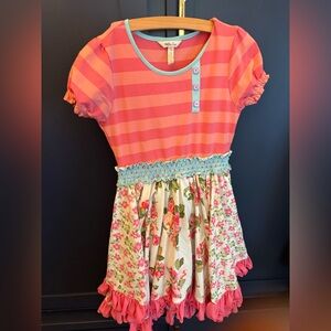 Matilda Jane Pink Striped and Floral Dress